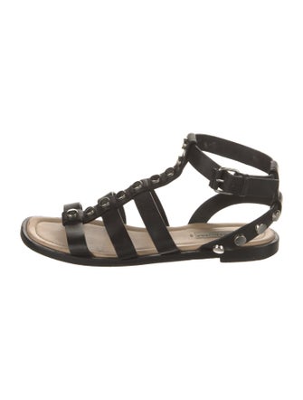Balenciaga Leather Studded Accents Gladiator Sandals