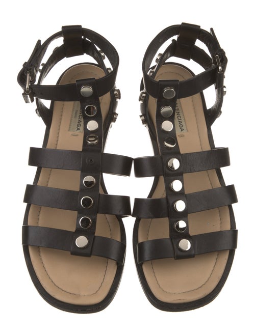 Balenciaga Leather Studded Accents Gladiator Sandals