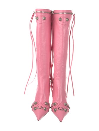 Balenciaga Cogale Leather Lace-Up Boots