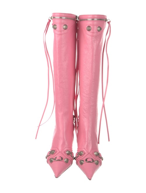 Balenciaga Cogale Leather Lace-Up Boots