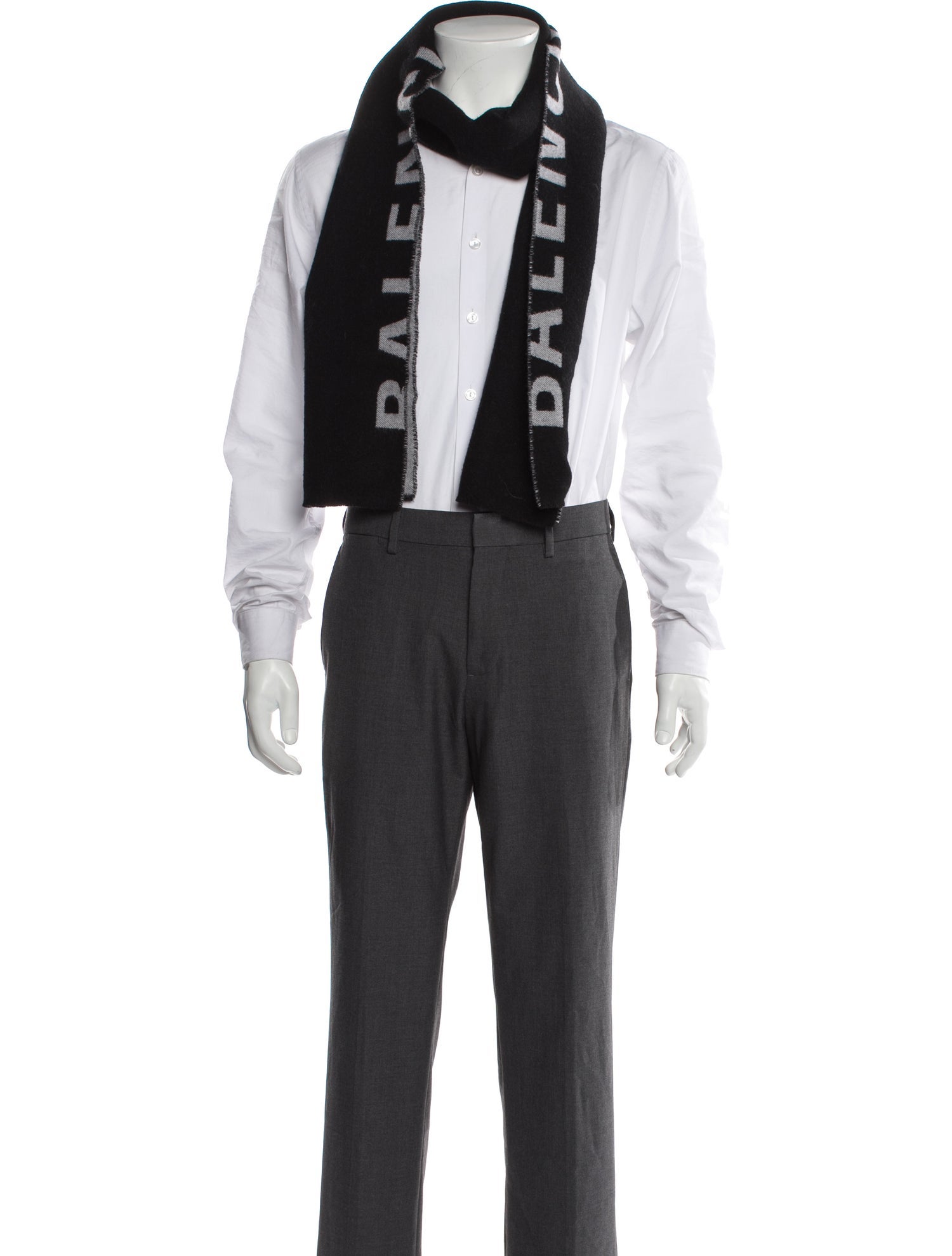 Balenciaga Wool Graphic Print Scarf