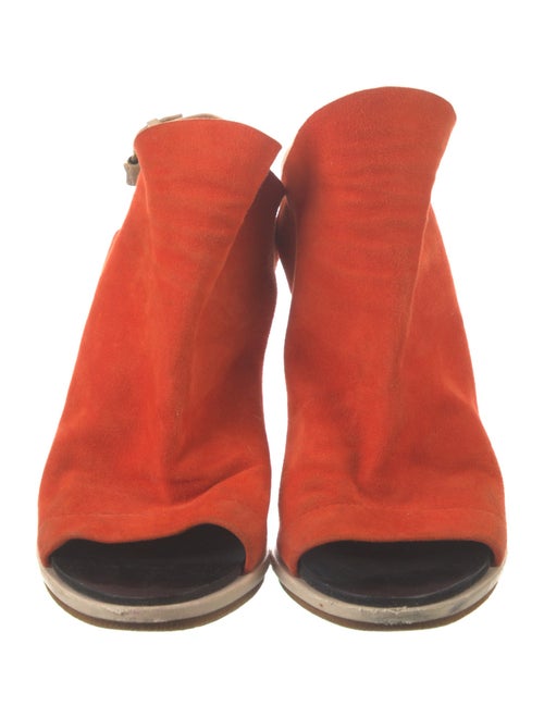 Balenciaga Suede Colorblock Pattern Slingback Sandals