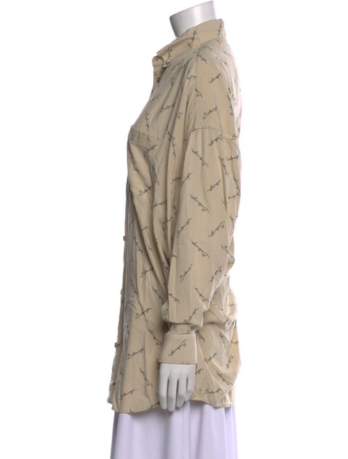 Balenciaga Printed Long Sleeve Button-Up Top