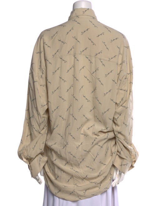 Balenciaga Printed Long Sleeve Button-Up Top