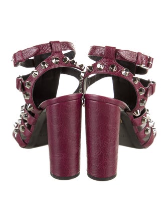 Balenciaga Leather Studded Accents Gladiator Sandals