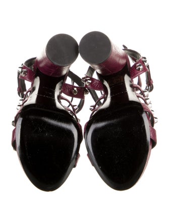 Balenciaga Leather Studded Accents Gladiator Sandals
