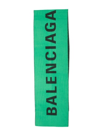 Balenciaga Wool Graphic Print Scarf