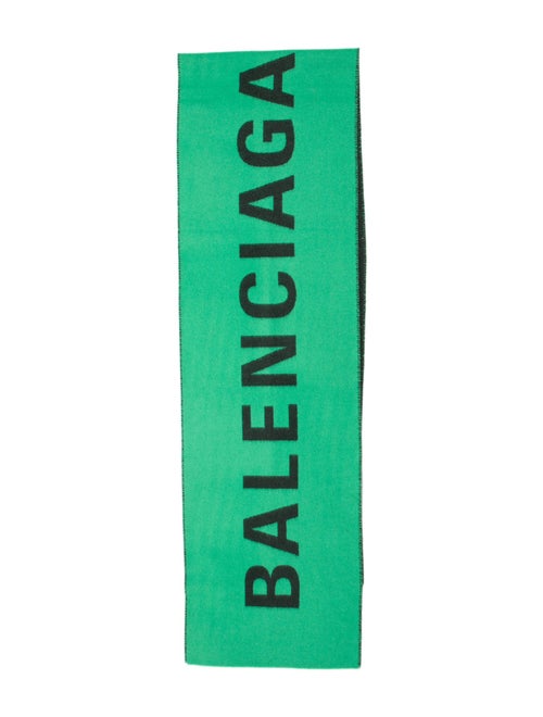 Balenciaga Wool Graphic Print Scarf