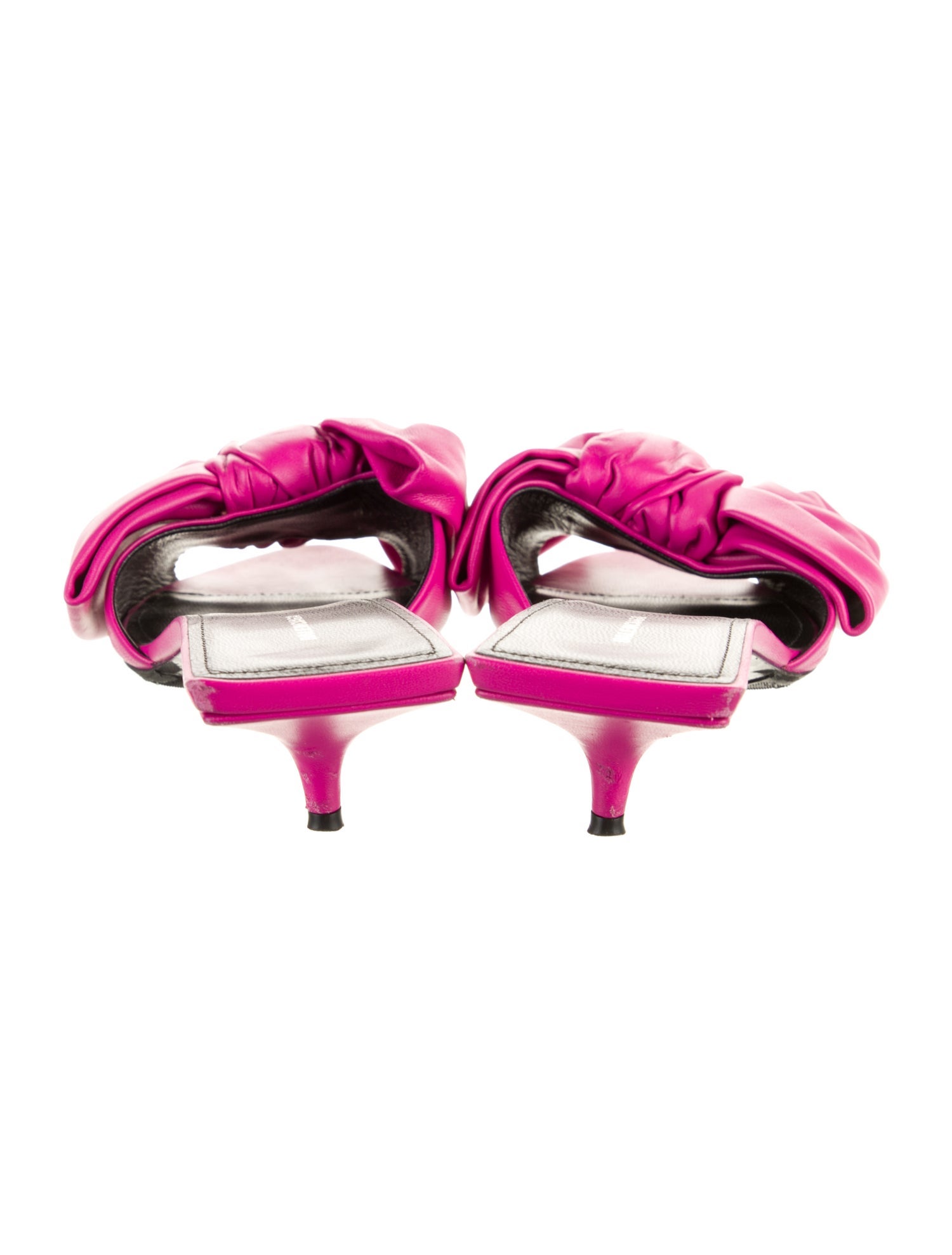 Balenciaga Leather Bow Accents Slides