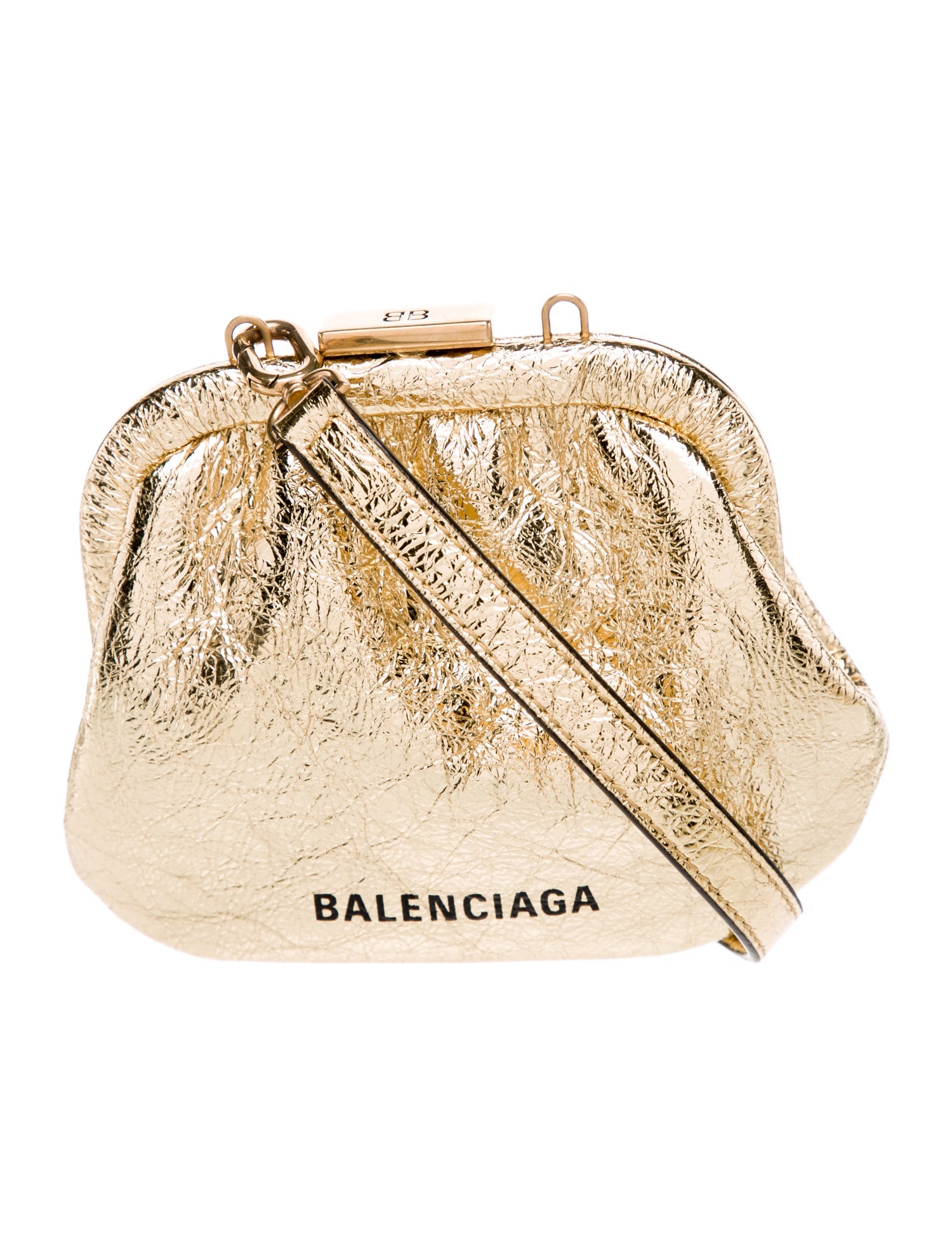 Balenciaga Leather Cloud Coin Purse w/Strap