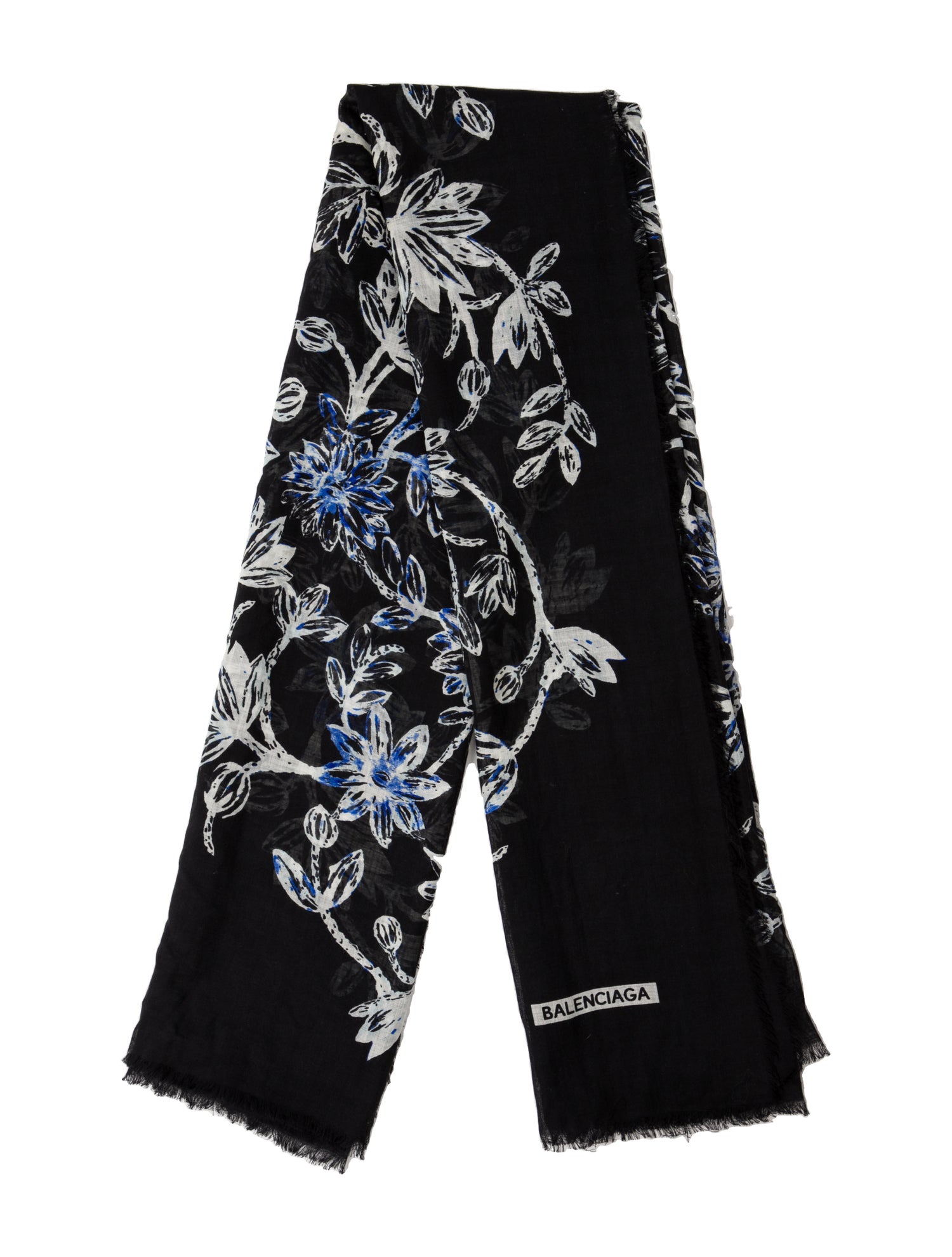 Balenciaga Silk Floral Print Scarf