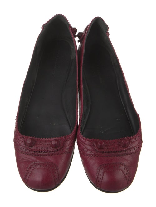 Balenciaga Leather Lasercut Accents Ballet Flats