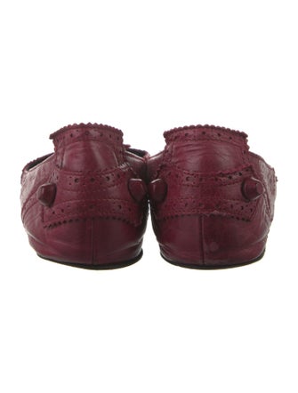 Balenciaga Leather Lasercut Accents Ballet Flats