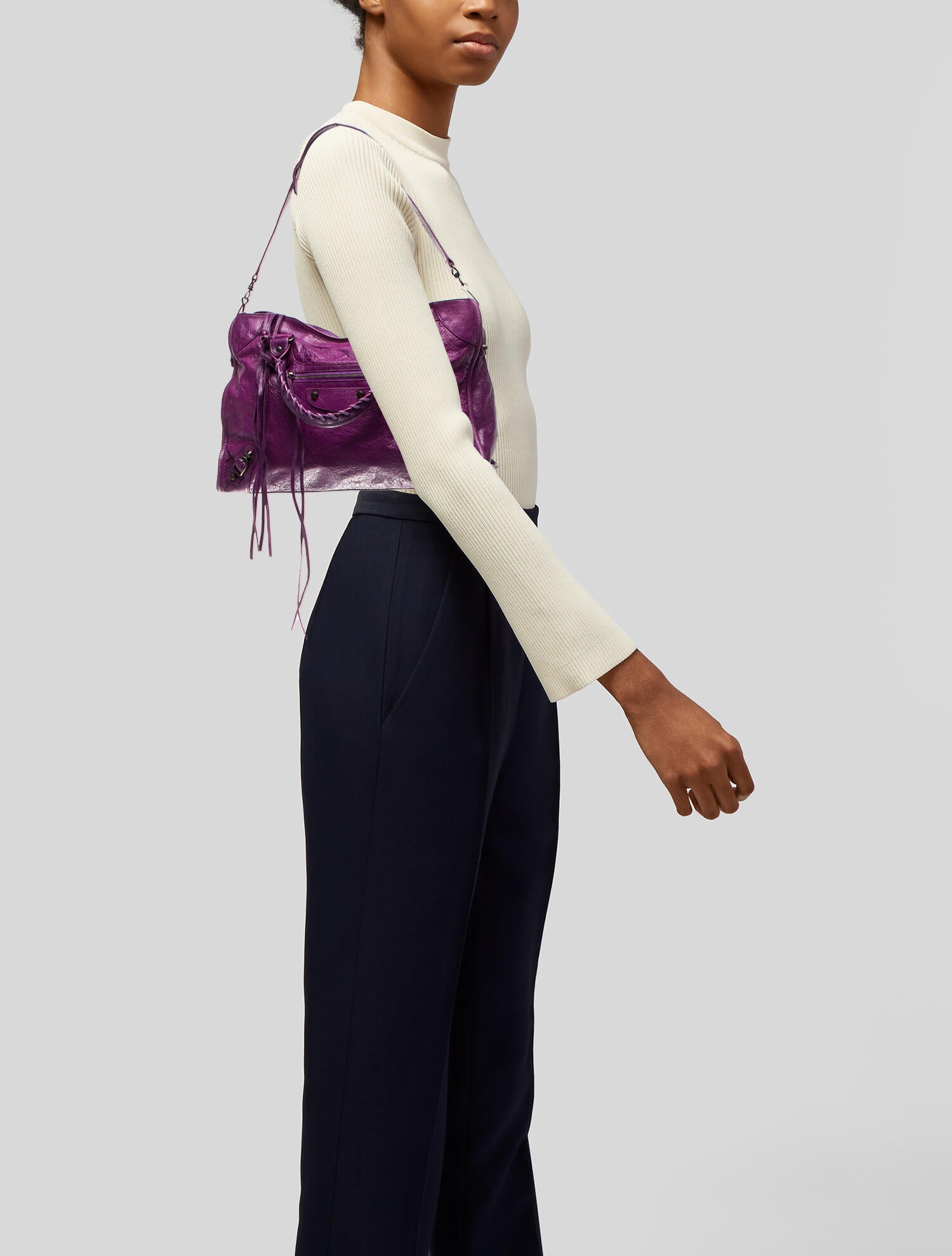 Balenciaga Leather Motocross Classic City Medium