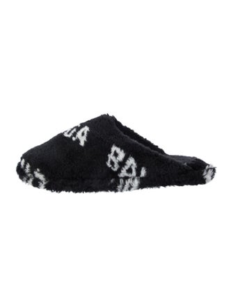 Balenciaga Faux Fur Printed Slides
