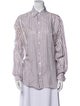 Balenciaga Silk Striped Button-Up Top