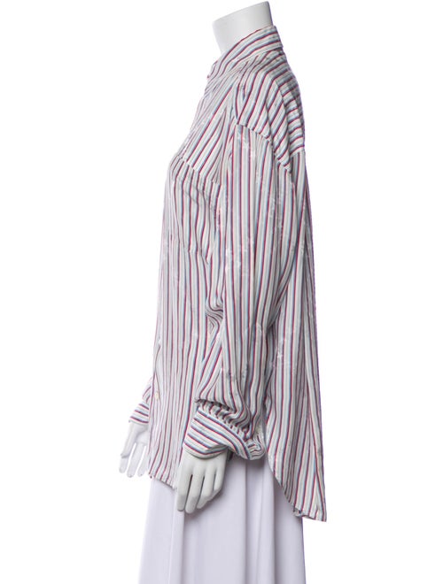 Balenciaga Silk Striped Button-Up Top