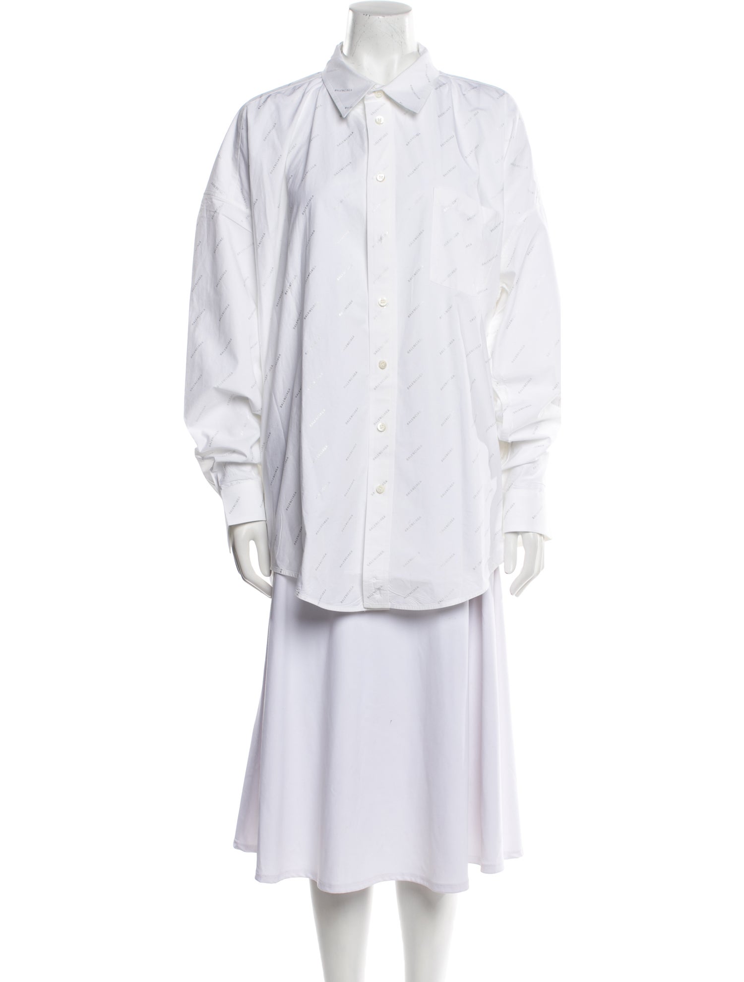 Balenciaga 2019 Long Sleeve Button-Up Top