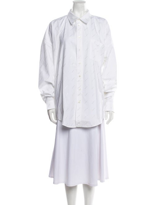 Balenciaga 2019 Long Sleeve Button-Up Top