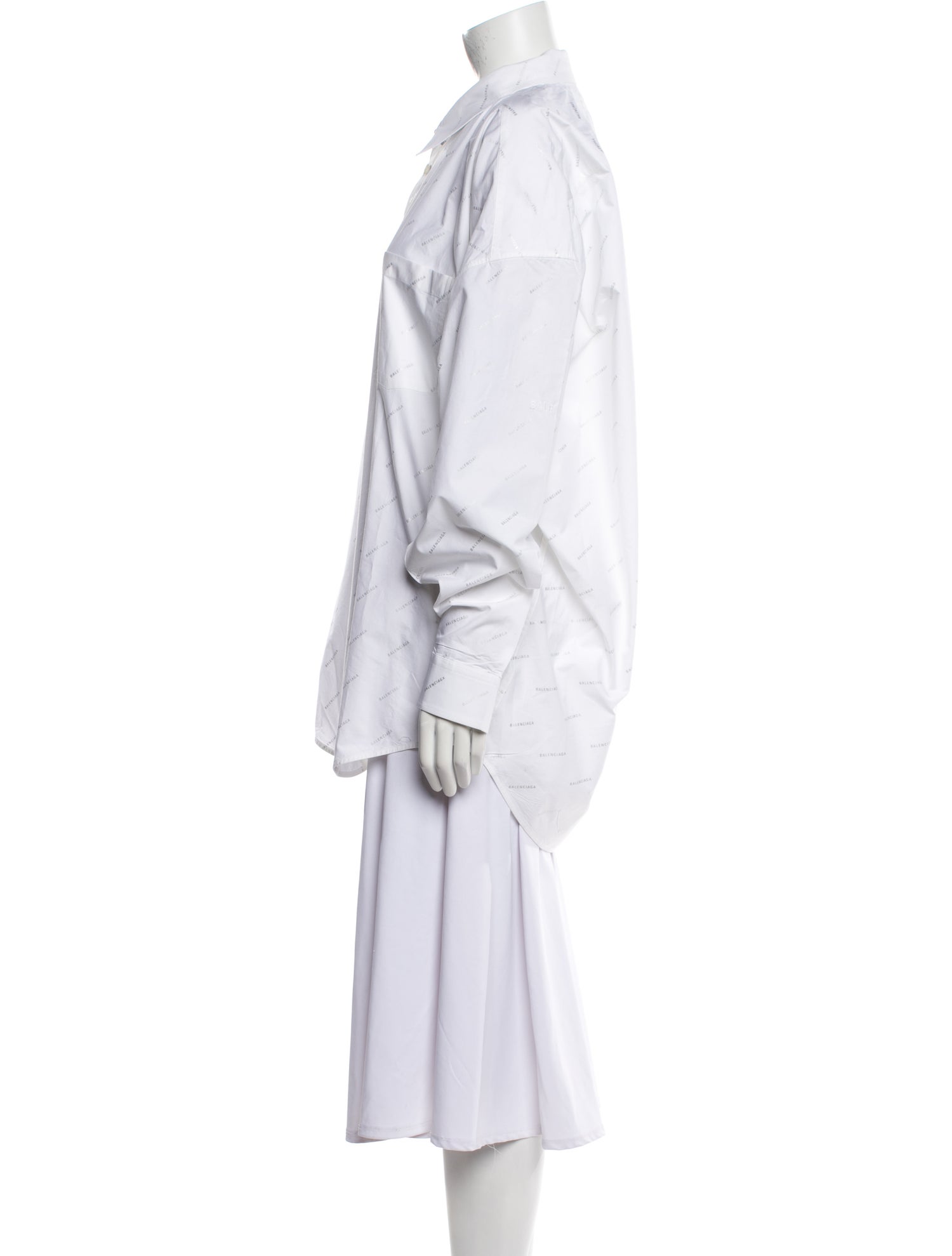 Balenciaga 2019 Long Sleeve Button-Up Top