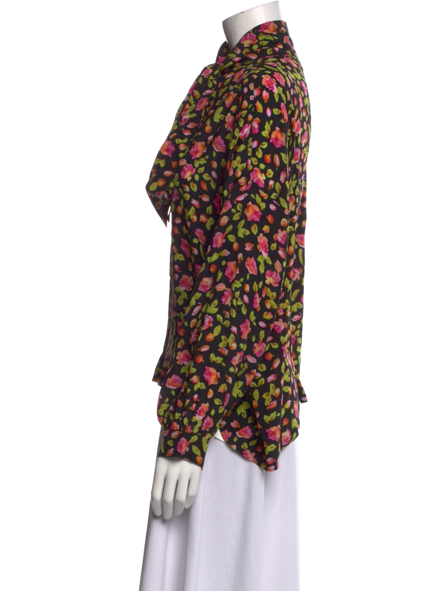 Balenciaga Silk Floral Print Blouse