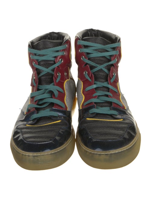 Balenciaga Leather Colorblock Pattern Sneakers