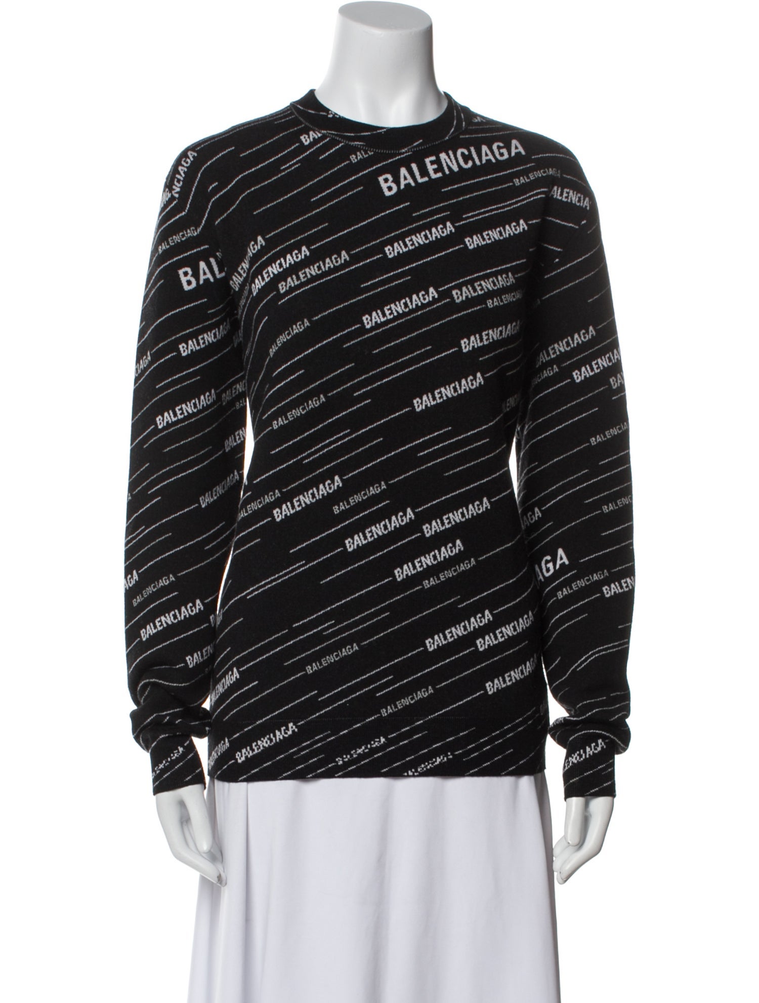 Balenciaga Striped Crew Neck Sweatshirt