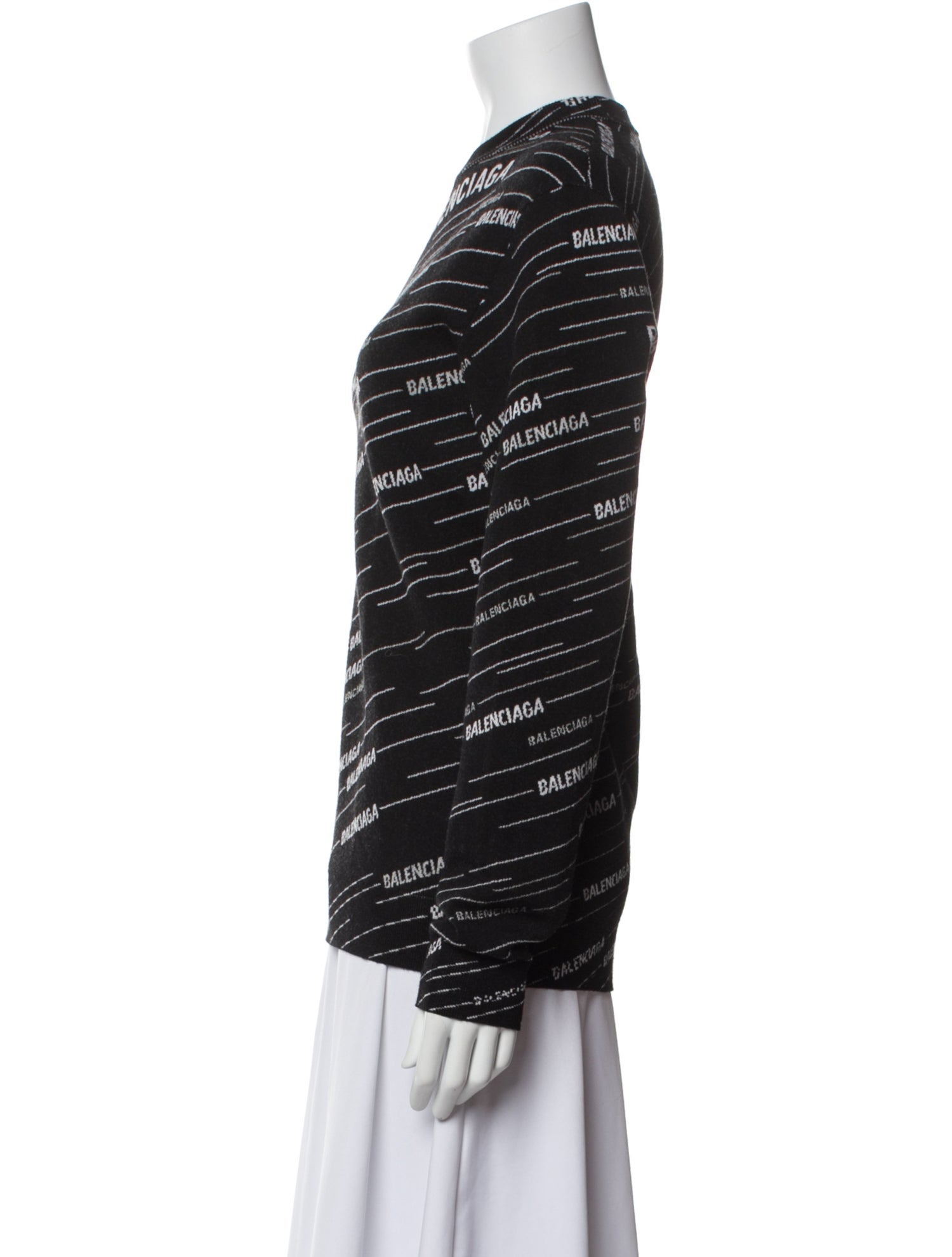 Balenciaga Striped Crew Neck Sweatshirt