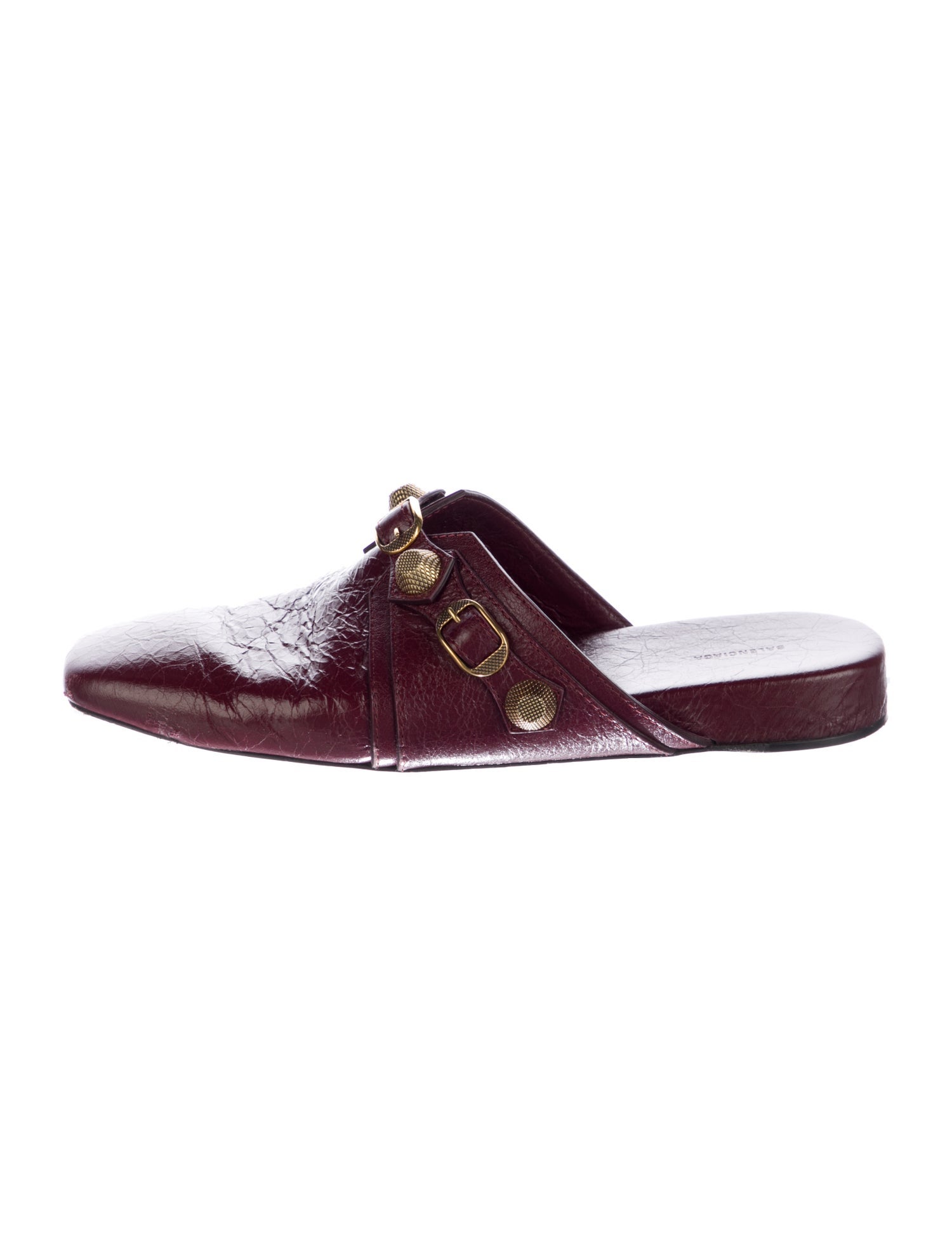 Balenciaga Leather Studded Accents Mules