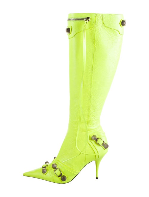 Balenciaga Leather Studded Accents Boots