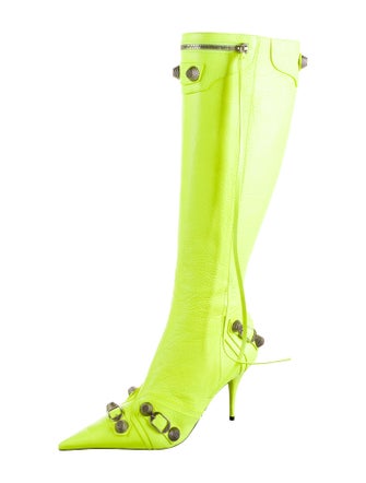 Balenciaga Leather Studded Accents Boots