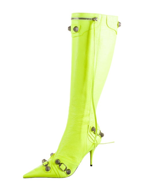 Balenciaga Leather Studded Accents Boots