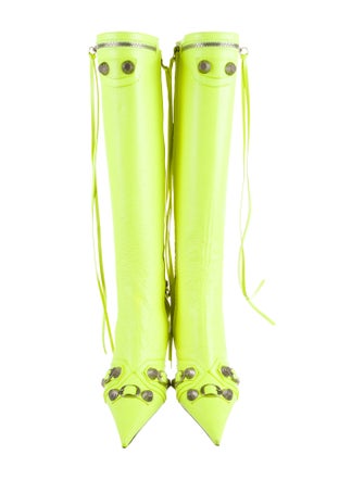 Balenciaga Leather Studded Accents Boots