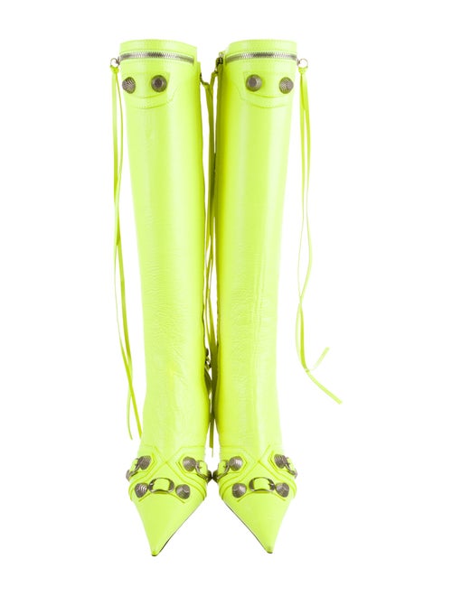 Balenciaga Leather Studded Accents Boots