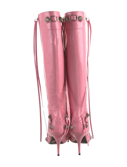 Balenciaga Leather Studded Accents Lace-Up Boots