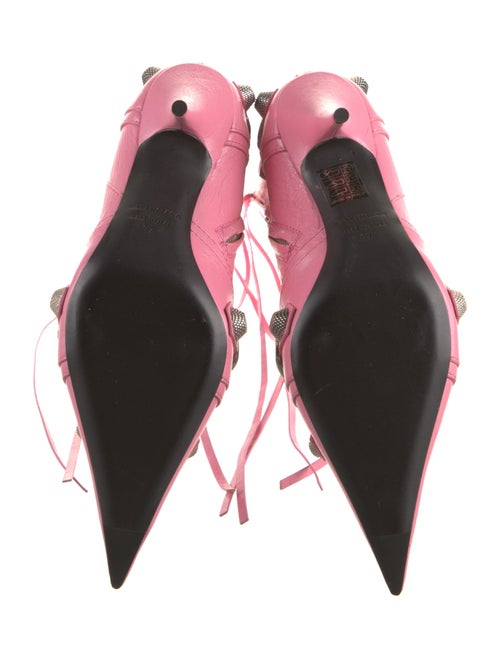 Balenciaga Leather Studded Accents Lace-Up Boots
