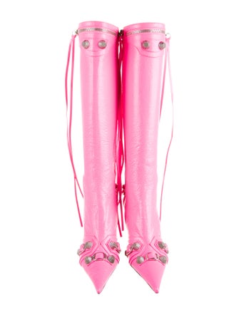 Balenciaga Leather Studded Accents Boots