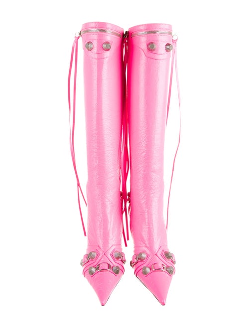 Balenciaga Leather Studded Accents Boots