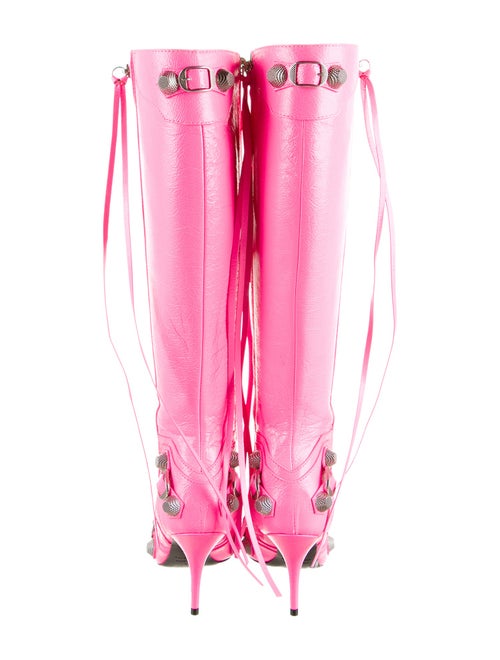 Balenciaga Leather Studded Accents Boots