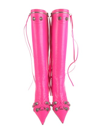 Balenciaga Leather Studded Accents Sock Boots