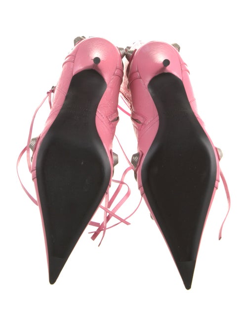 Balenciaga Leather Studded Accents Lace-Up Boots
