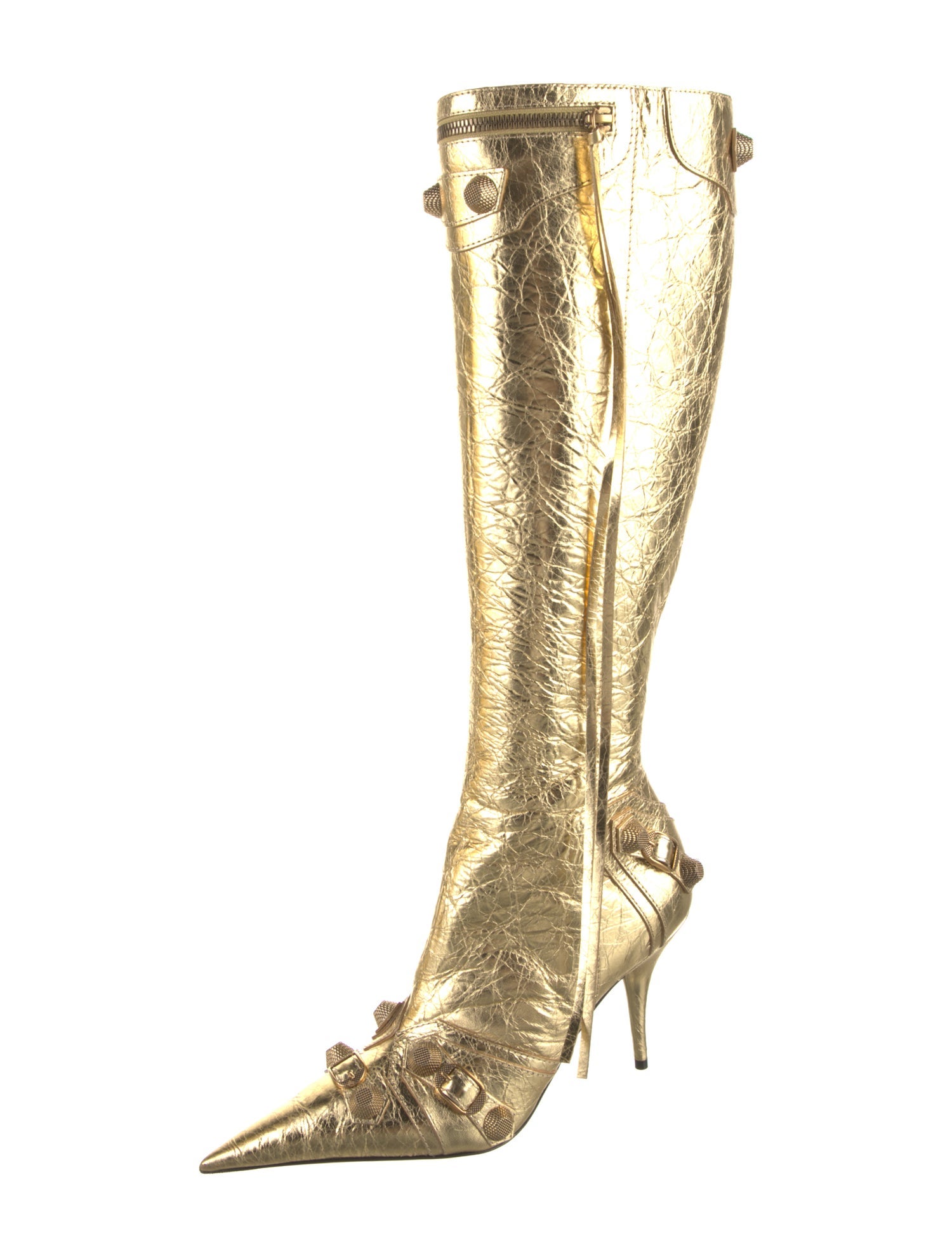 Balenciaga Leather Animal Print Boots