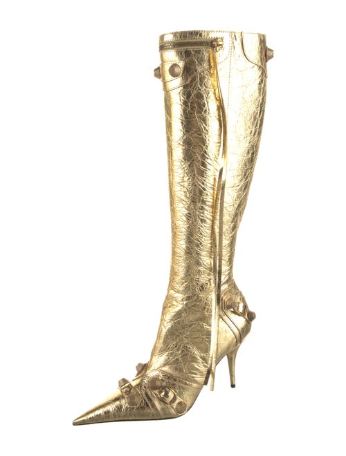 Balenciaga Leather Animal Print Boots