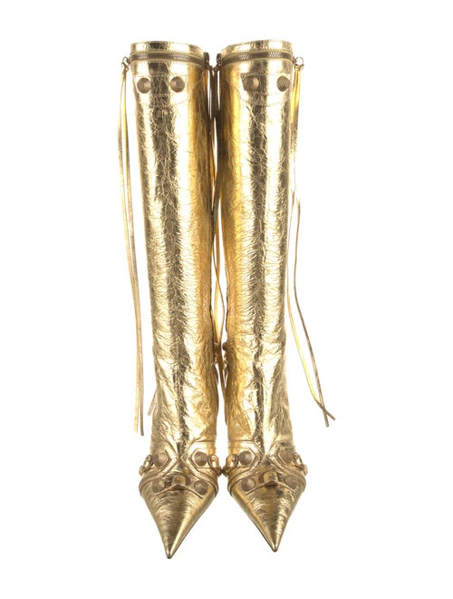 Balenciaga Leather Animal Print Boots