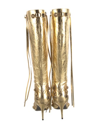 Balenciaga Leather Animal Print Boots