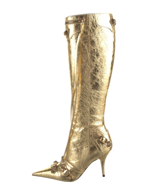 Balenciaga Leather Animal Print Boots