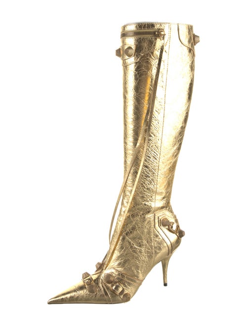 Balenciaga Leather Animal Print Boots