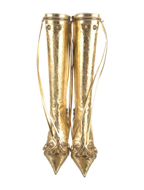 Balenciaga Leather Animal Print Boots