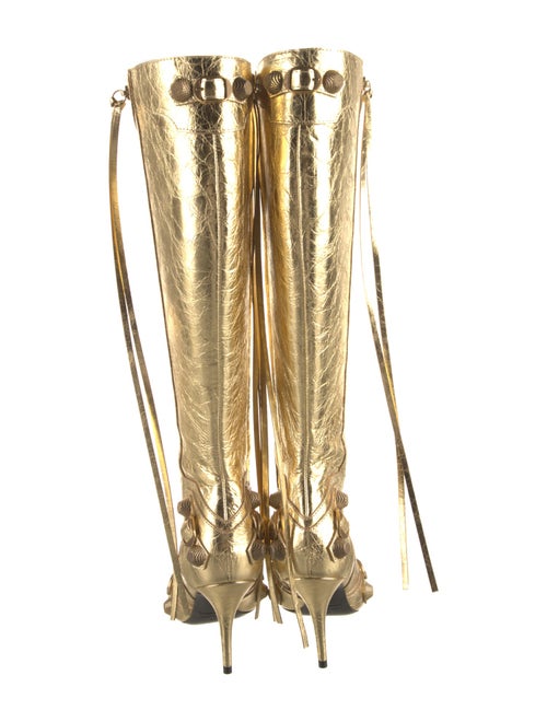 Balenciaga Leather Animal Print Boots