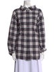 Balenciaga 2018 Plaid Print Button-Up Top